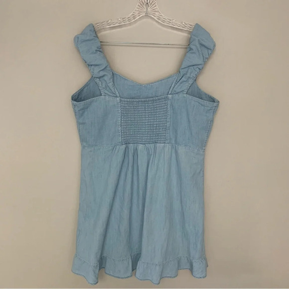 Old Navy Cotton Blue Chambray Mini Summer Dress XL - Picture 2 of 13